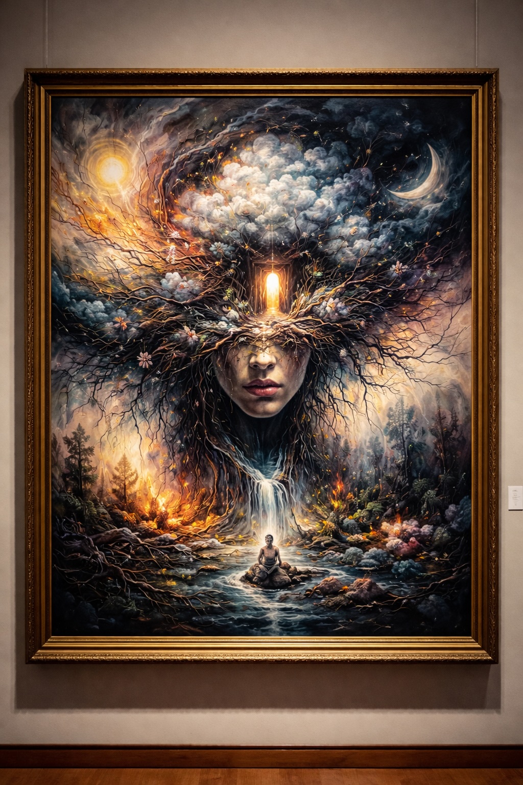 Asked Chat: Can you make an interpretive image of what my mental health would look like in a portrait in a museum